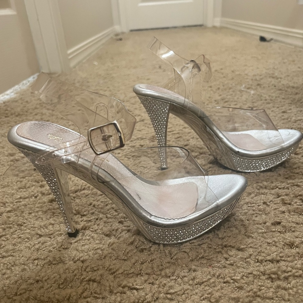 Womens size 7.5 rhinestone pleaser heels